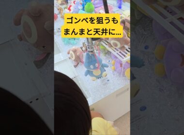 ゴンベを狙うもまんまと天井に…#クレーンゲーム#ゲーセン#鬼設定#アシスト
