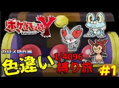 ZAが出る前にポケモンYの色違い縛り旅完結させる配信　一匹目　御三家160～