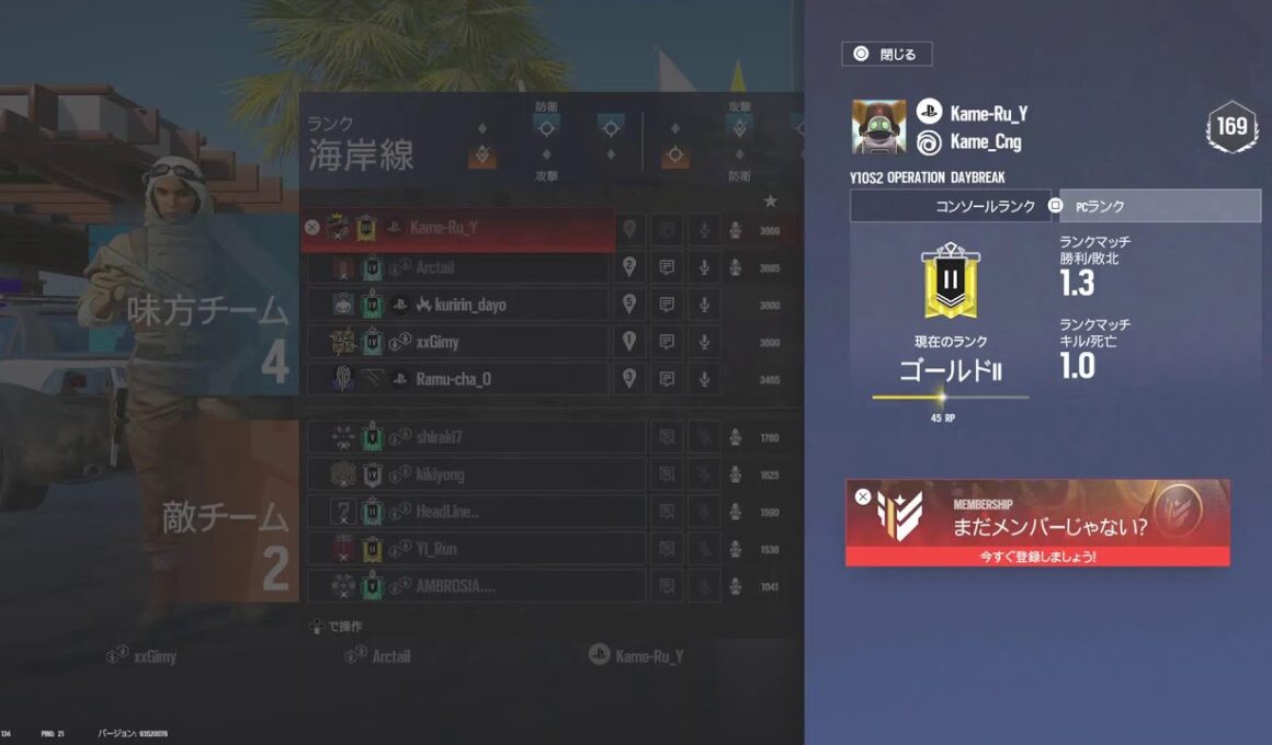 レインボーシックスシージ　PCランク