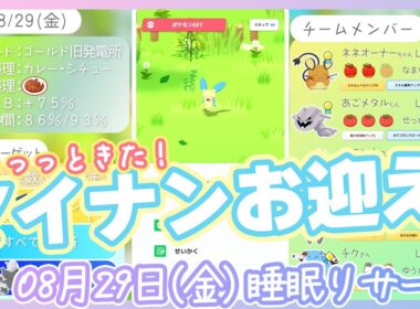 【08/29(木)睡眠リサーチ】待望のマイナンGETー！！！【ポケモンスリープ】