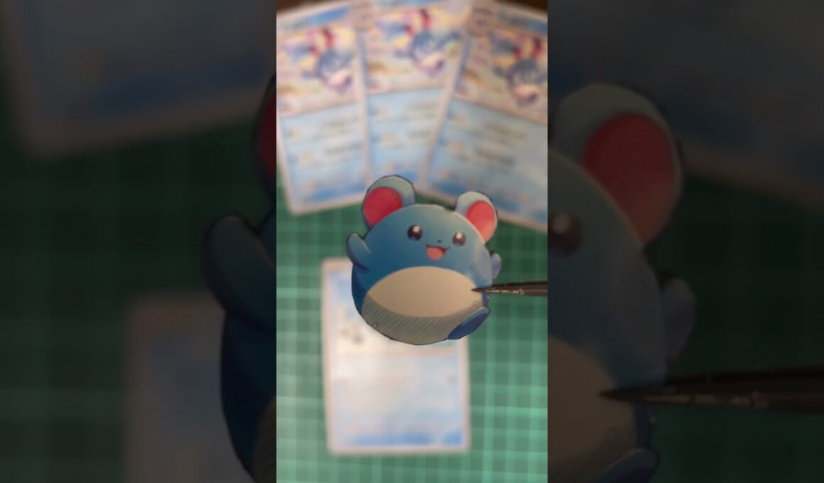 【ポケカ】マリルでシャドーボックス作ってみた！ #ポケモン #見てくれてありがとう #ポケカ #ポケモンカード #シャドーボックス #pokemon #card #shorts