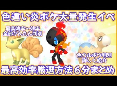 色違い炎タイプイベント最高効率厳選6分まとめ #ポケモンsv #最高効率 #色違い #カルボウ #ドンメル #ロコン