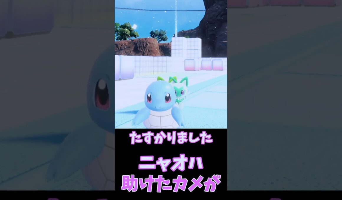 ニャオハ、助けてカメのご案内🐢ゼニガメ竜宮城【ポケモンSV】　#shorts