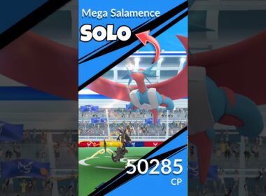 ポケモンGOでメガレックウザとソロでメガサラマンダーレイドに挑戦✨️