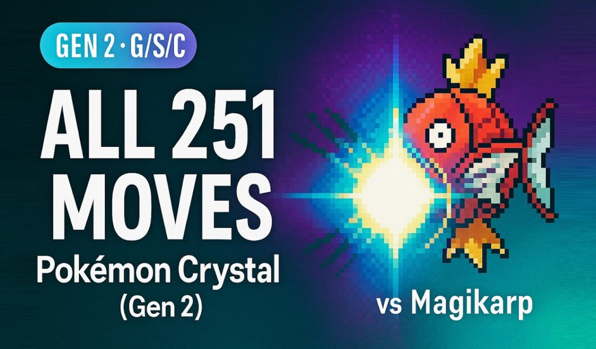 Pokémon Crystal: All 251 Gen-2 Move Animations — vs Magikarp