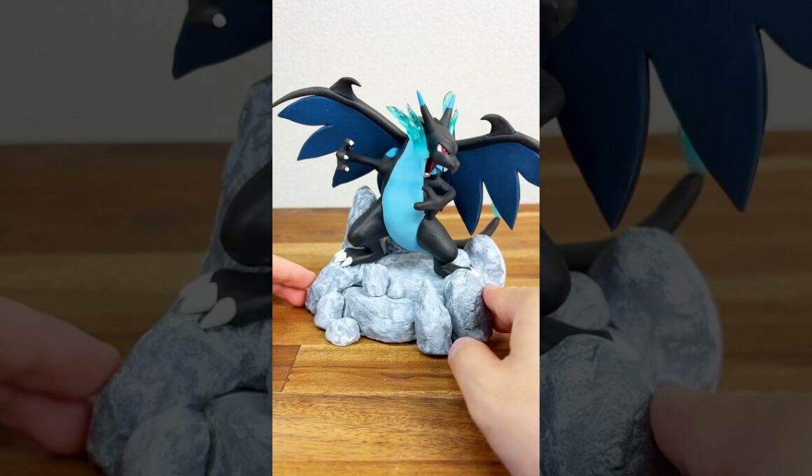 メガリザードン xのフィギュアを作る　#shorts #ポケモン #メガリザードンX #pokemon #クレイペンギン #claypenguin #フィギュア