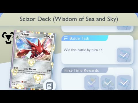 Pokémon TCG Pocket - Scizor Deck (Wisdom of Sea and Sky) | Early Win Mission