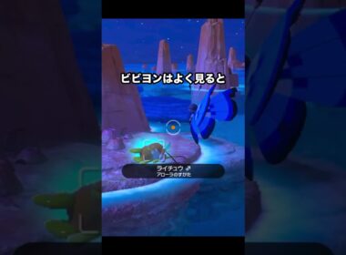 ライチュウに興味を示すビビヨン #ポケモン #newポケモンスナップ