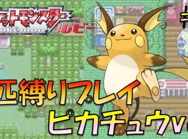 【ポケモンルビー/サファイア】ホウエンのトレーナーにも初代ポケモンの強さをわからせてやった。ポケモン1匹縛りプレイ!! ピチューきみに決めた！part 3【ゲーム実況】【縛りプレイ】