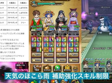 天気のほこら雨 補助強化スキル制限攻略 【ドラクエウォーク】 リザードファッツ