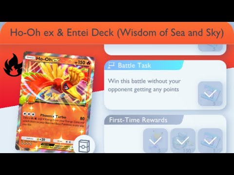 Pokémon TCG Pocket - Ho-Oh ex & Entei Deck (Wisdom of Sea and Sky) | Flawless Victory Mission