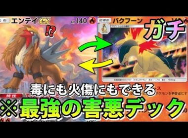 【緊急】毒にも火傷にもできる!?"エンテイex＆バクフーン＆ブビィ"最強の害悪デック!!なみ実況!【カード紹介】