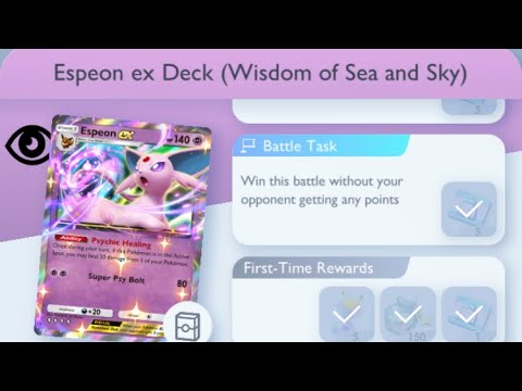 Pokémon TCG Pocket - Espeon ex Deck (Wisdom of Sea and Sky) | Flawless Victory Mission