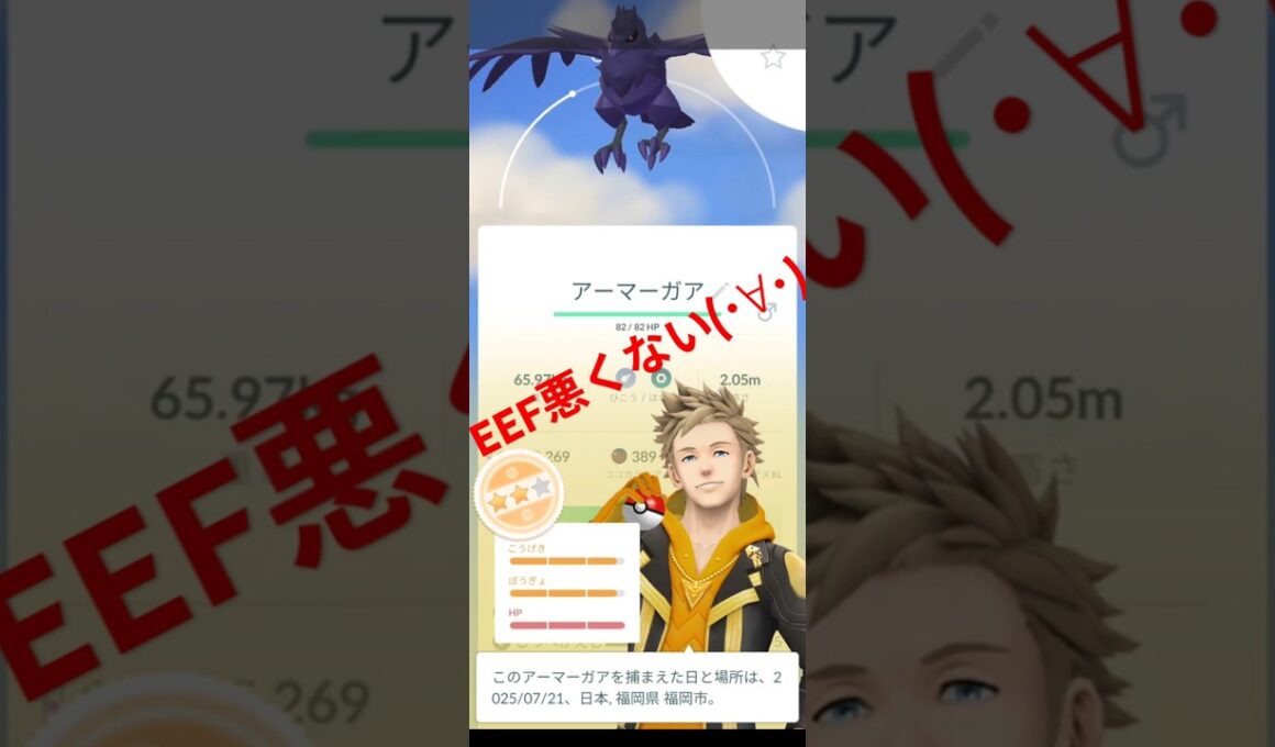 【ポケモンGO】アーマーガア 野生の高個体🤩 #ポケモンgo #pokemongo #アーマーガア #高個体