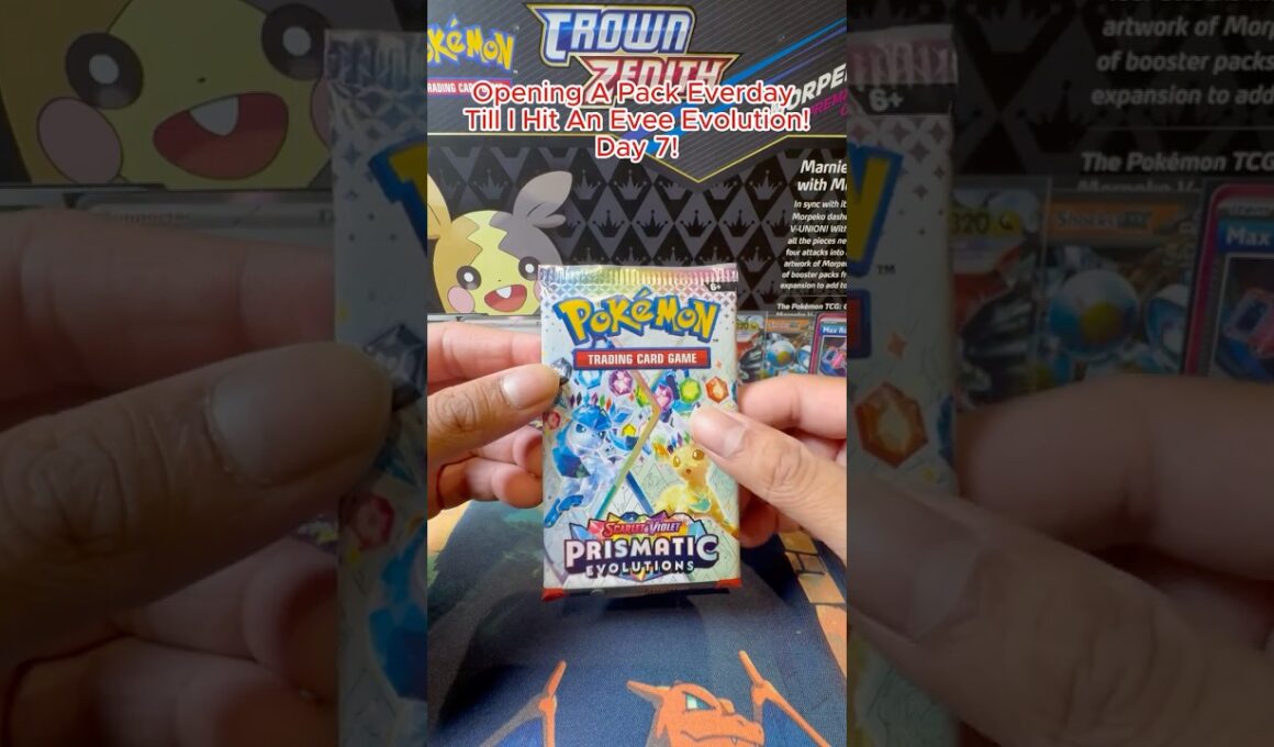 Opening a Pack of Pokemon Prismastic Evolution Everyday till I hit a Evee Evolution! Day 7 #pokemon