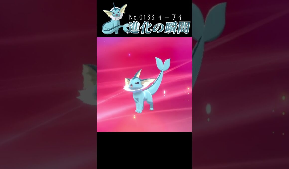 【ポケモン剣盾】イーブイ 進化の瞬間 #shorts【シャワーズ編】