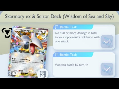 Pokémon TCG Pocket - Skarmory ex & Scizor Deck (Wisdom of Sea and Sky) | Damage Mission