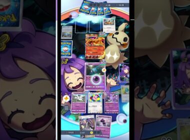 【ポケポケ】サニゴーンだけで勝てちゃう！？コイントスで表を出すだけで勝利！害悪ムウマージ×サニゴーンデッキ！対リザードンニンフィア編