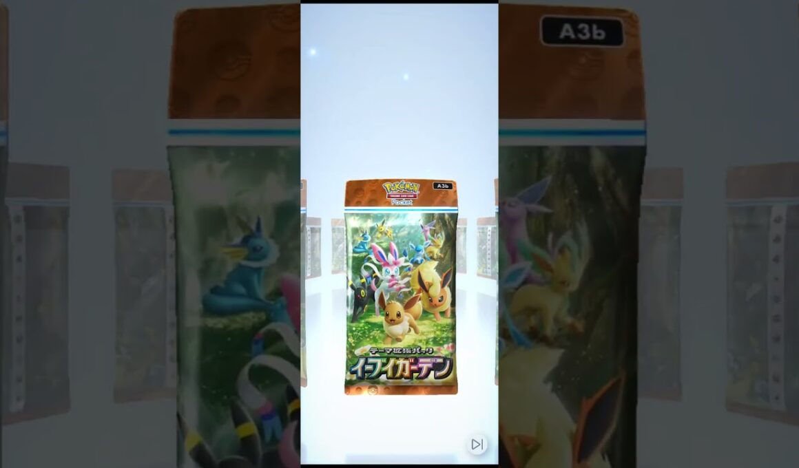 【#ポケポケ開封チャレンジ】アシレーヌのデッキは作れそうかな？    ニンフィアのイラストめっちゃ可愛い！！！