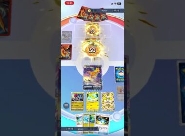 ダメージ配分が綺麗すぎる！カイリューのりゅうせいぐんでニャビー&リザードンEXに大ダメージを叩き込み、追い詰める！！ #shorts #ポケモン #ポケポケ #pokemon