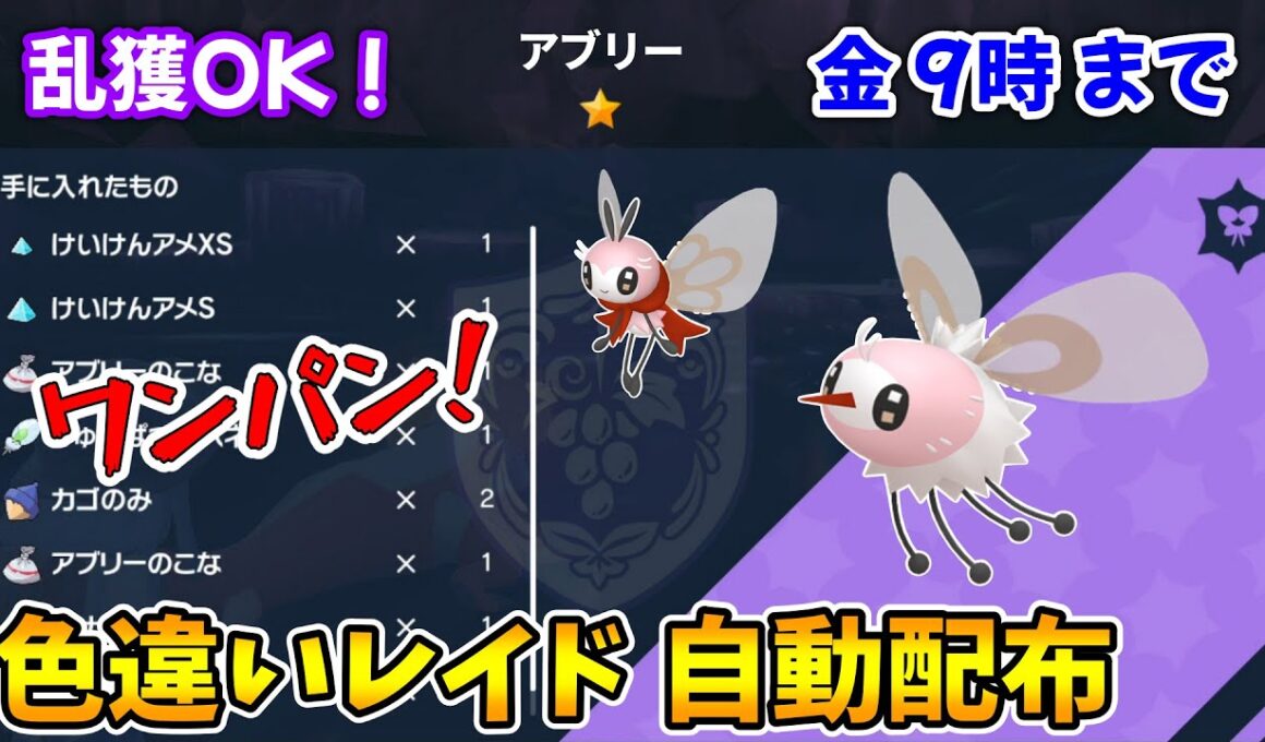 乱獲OK！アブリー色違いレイド自動配布会！【ポケモンSV】