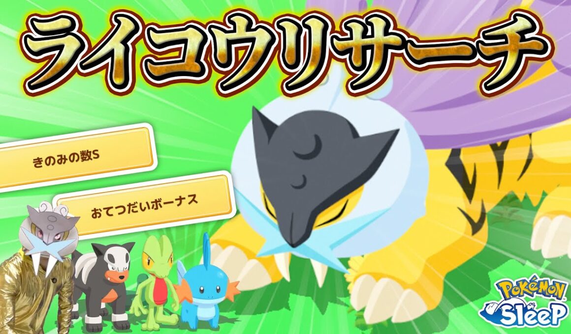 【ポケモンスリープ】しびれる展開が連発！？ライコウによるライコウリサーチ！！