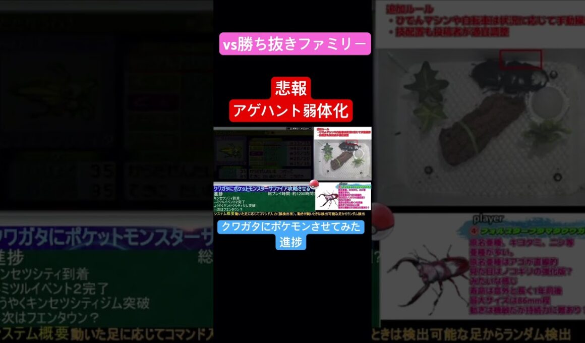 [悲報] アゲハント、貴重なメインウェポン失う... [クワガタでポケモンクリア][ポケットモンスターサファイア