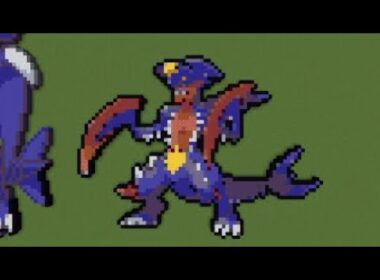 ［マイクラ］黙々とメガガブリアスを作る［ポケモンドット絵］