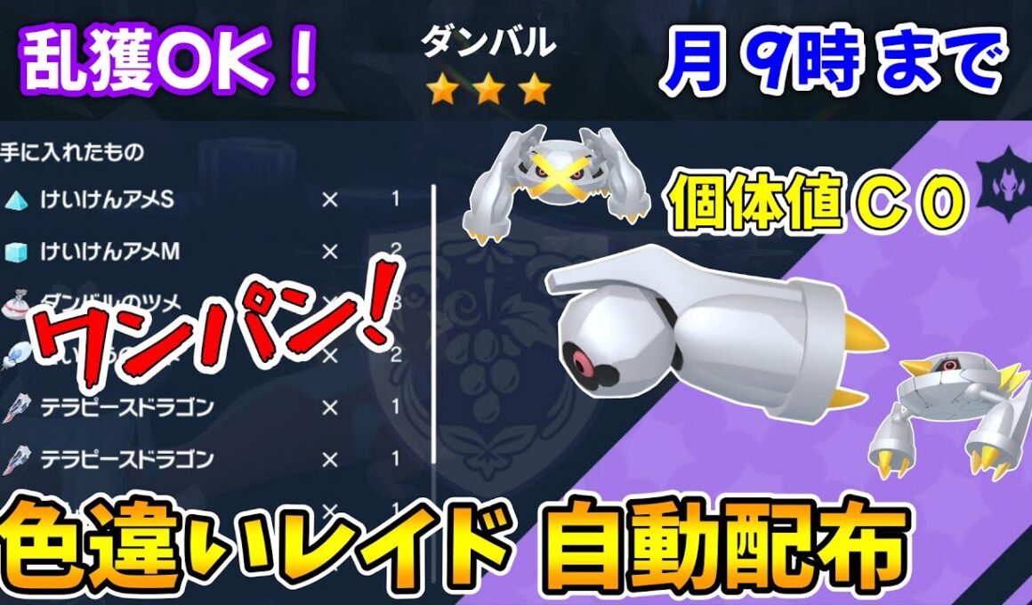 乱獲OK！ダンバル色違いレイド自動配布会！【ポケモンSV】