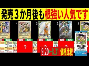 発売3ヶ月後も根強い人気です MANGA BOOSTER 01 [9/20←8/31] 4社販売買取比較ドラゴンボールカード マンガブースター 販売買取 SB01 フュージョンワールド 新弾