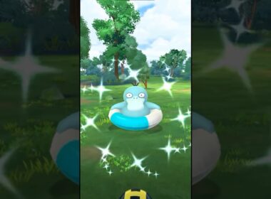 [PokemonGO] うきわコダック背景色違い 遠征ゲット #ポケモンgo