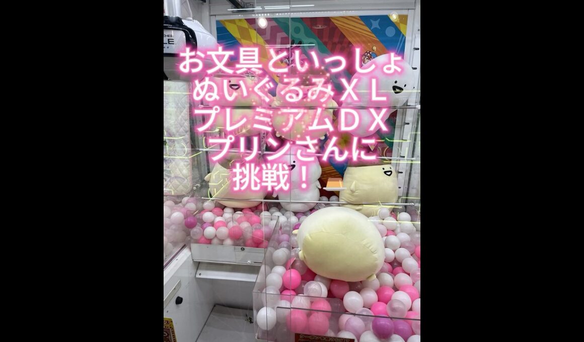 お文具といっしょ ぬいぐるみＸＬ プレミアムＤＸ　プリンさん【クレーン動画】