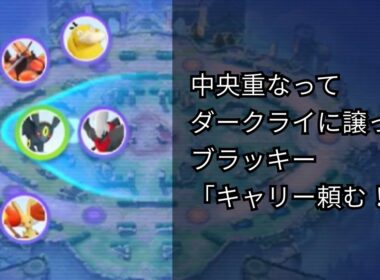 中央重なってダークライに譲ったブラッキー