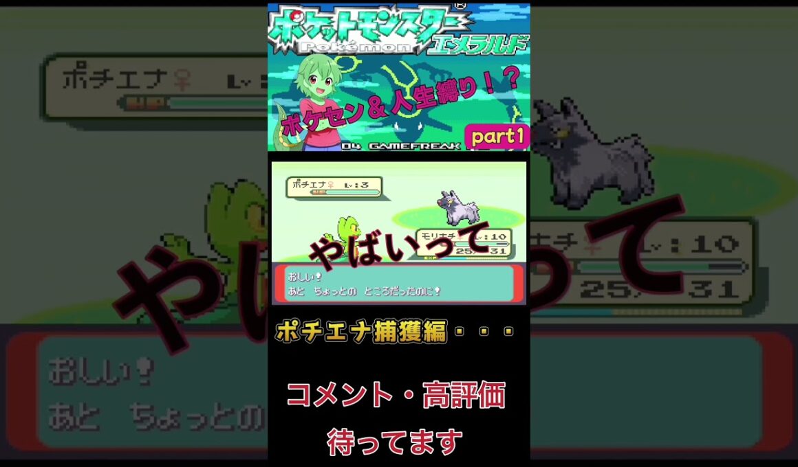 ポチエナ捕獲編！　決死のモンスターボール！！　 #ポケモン #配信初心者 #ポケットモンスターエメラルド #ゲーム実況 #レトロ #shorts