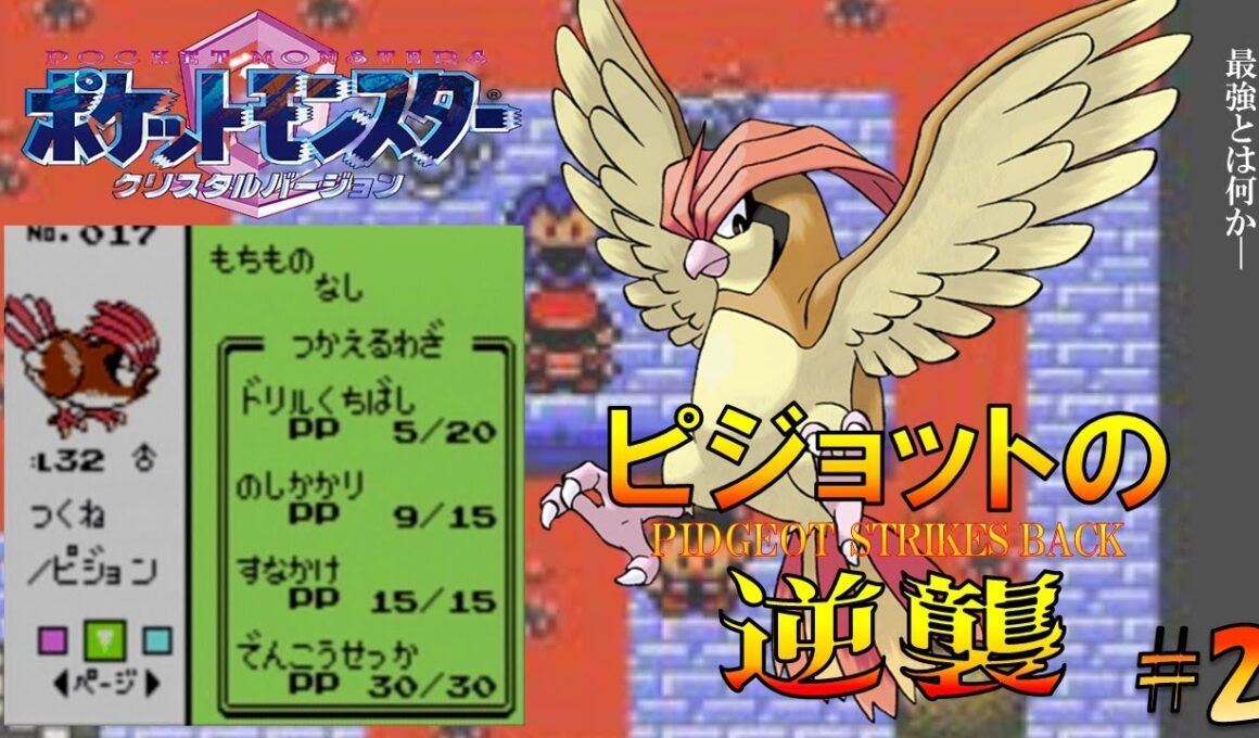 【ポケモン1匹縛りプレイ】ピジョットにドリルくちばしとのしかかりを覚えさせてジョウトを旅してレッドに逆襲する!!ポケモン1匹縛りプレイ強化ポッポきみにきめた!! part2【ゲーム実況】【縛りプレイ】