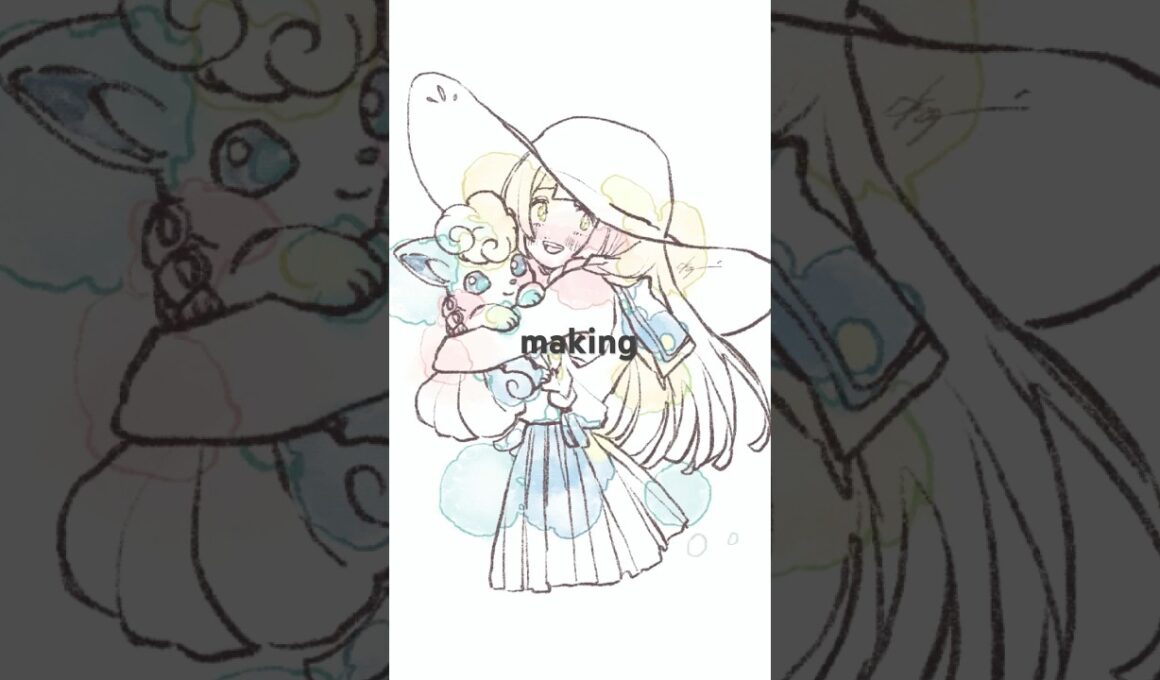 #ポケモン #リーリエ #poke #pokemon #ポケモンsm #procreate #illustration #イラスト #メイキング #アローラ #ロコン #絵 #artwork