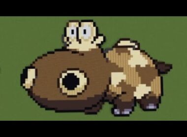 ［マイクラ］黙々とヒポポタス♀を作る［ポケモンドット絵］