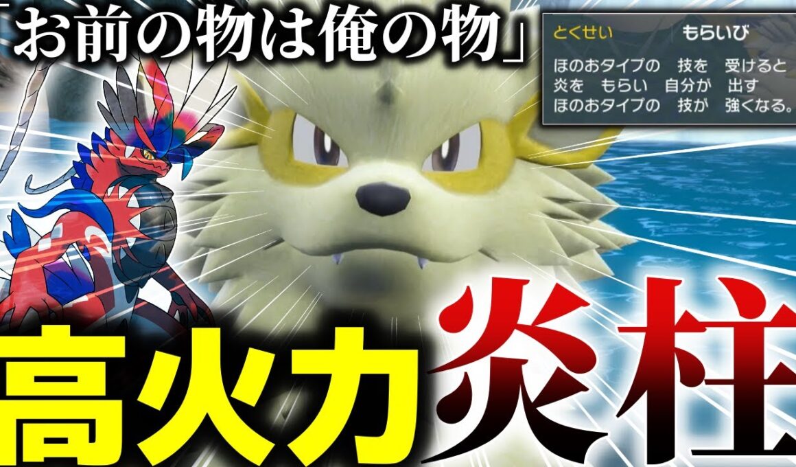 【ポケモン対戦】伝説ポケモンのパワーがえぐい！ウインディの誰も使ってない特性の火力が高すぎて下手したらコライドン終わるぞｗ（アルセウスもな．．）