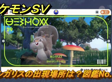ポケモンＳＶ　ホシガリスの出現場所は？図鑑No.２９　ポケモン図鑑コンプしよう！　【ポケモンバイオレット・スカーレット】