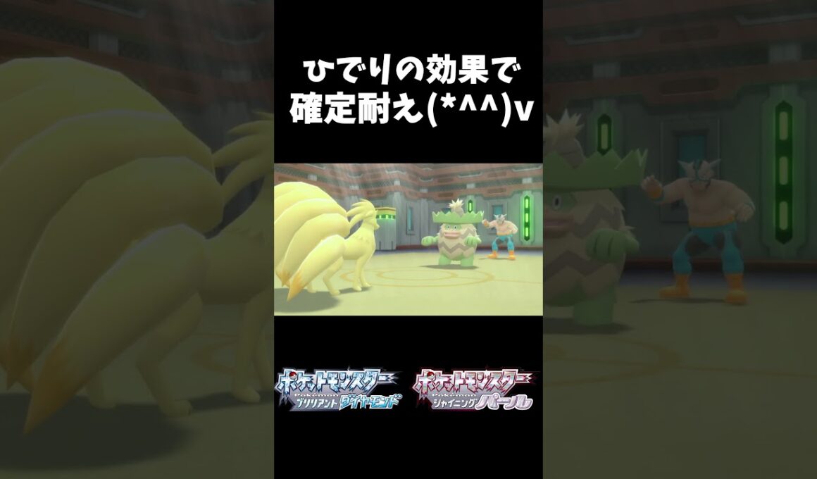 ひでりの効果で確定耐え #shorts #ポケモンBDSP #キュウコン #ひでり #ルンパッパ