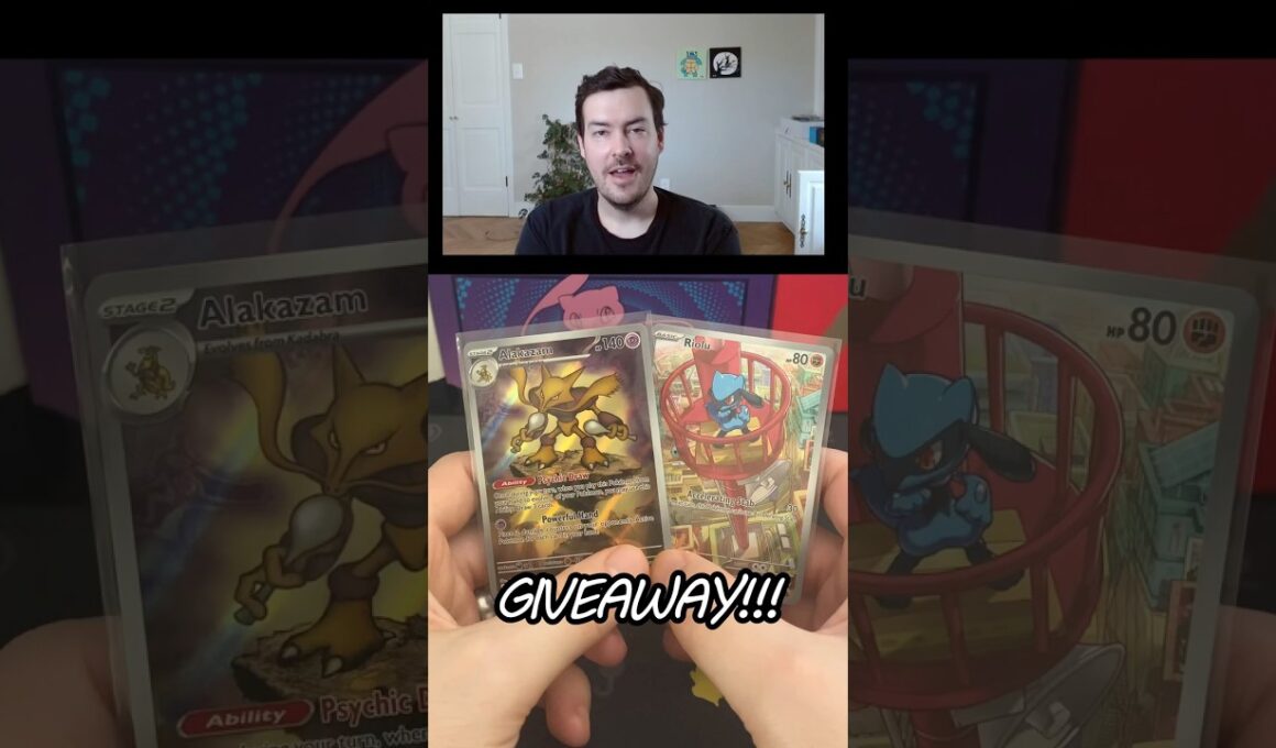 GIVEAWAY!!! Mega Evolution Alakazam & Riolu Promo  #pokemon #tradingcards #giveaway #pokemoncards
