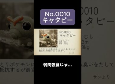 【ポケモン図鑑】No.0010 キャタピー #キャタピー #pokemon #ポケモン  #shorts #aiart