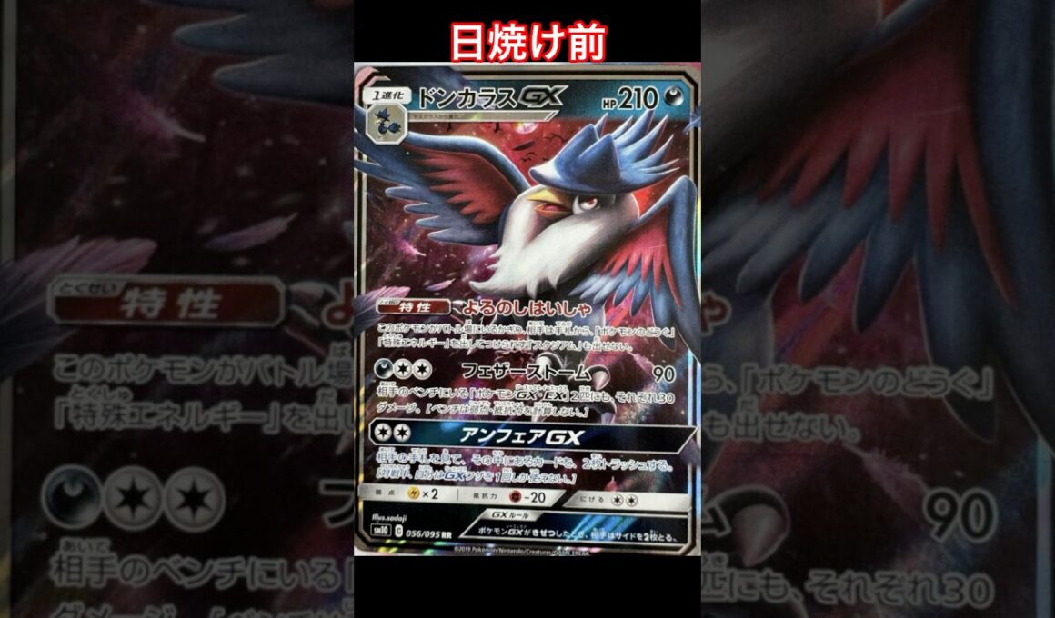 ドンカラスGXの日焼けポケカ #ポケモンカード #ポケカ