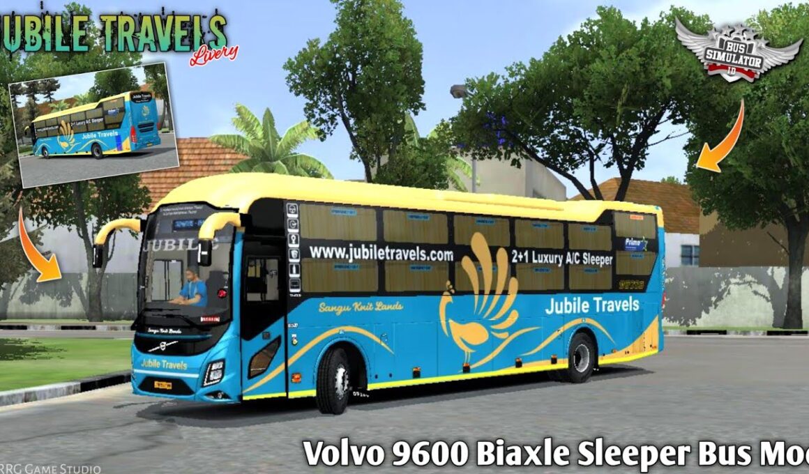 🤩🔥JUBILE Travels Livery | Volvo 9600 Biaxle Sleeper Bus Mod | Bussid v4.4.1