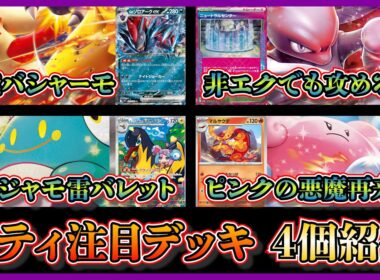 【シティ注目デッキ】準優勝したＮのゾロアーク軸バシャーモ、ベスト4になったロケット団のミュウツー、ベスト8のナンジャモのハラバリー雷バレット、マルヤクデ入りハピナスマシマシラを紹介して考察【ポケカ】