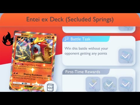 Pokémon TCG Pocket - Entei ex Deck (Secluded Springs) | Flawless Victory Mission