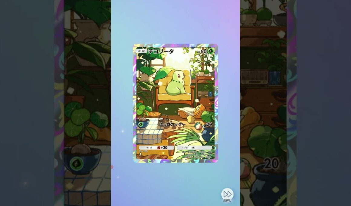 ポケポケ チコリータのレアカードが当たった!