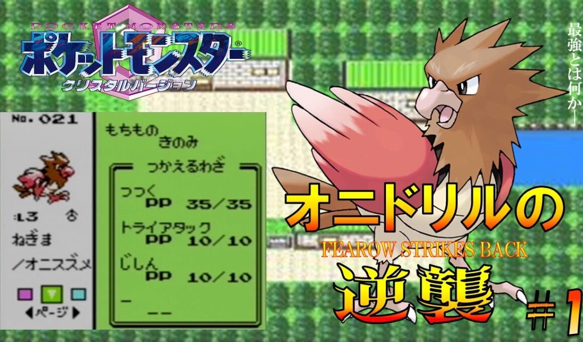 【ポケモンクリスタル】オニドリルにじしんとトライアタックを覚えさせてジョウトを旅してレッドに逆襲する!!ポケモン1匹縛りプレイ強化オニスズメきみにきめた!! part1【ゲーム実況】【縛りプレイ】
