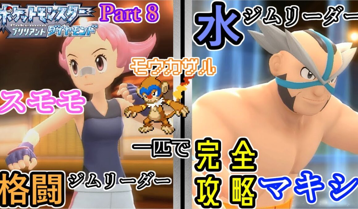 ジム戦２連続！？　ブリダイを『ヒコザル』一匹で攻略するようです　Part 8　【ポケモンダイパリメイク】「縛りプレイ」