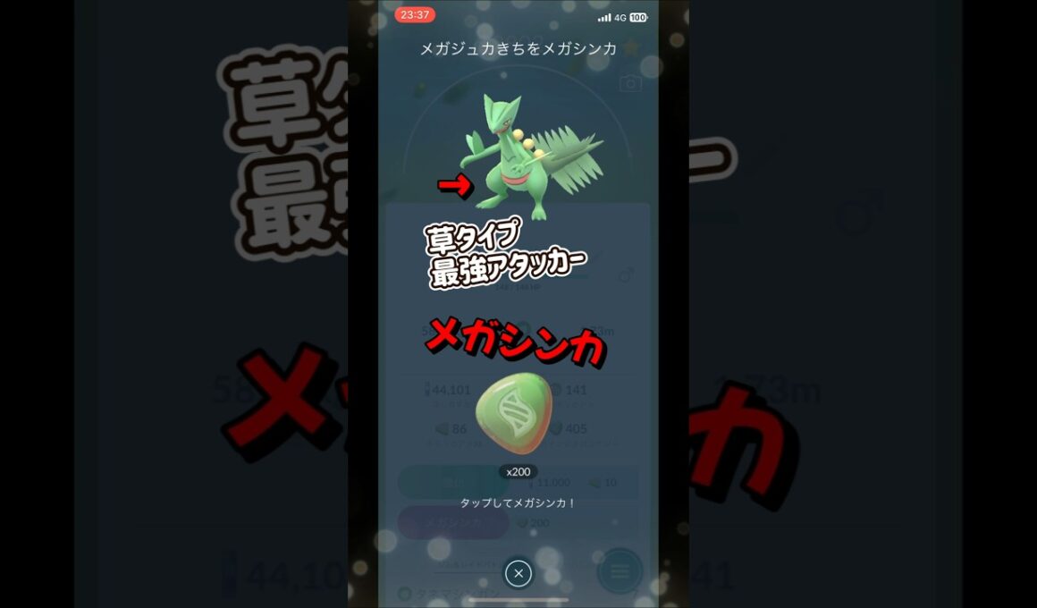 【ポケモンGO】ジュカインが草最強アタッカーのメガジュカインにメガシンカする瞬間！ #ポケモンgo #ポケモン #Shorts